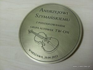 Pamiątkowy medal grawerowany laserowo w mosiadzu